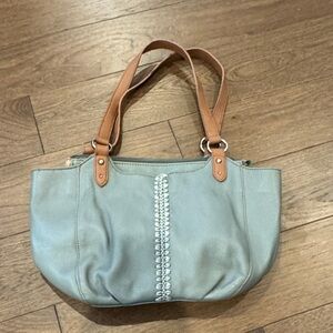 The Sak Women’s Bolinas Artisanal Leather Satchel Tote Handbag Green